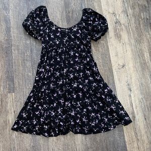 Brand new flower black dress